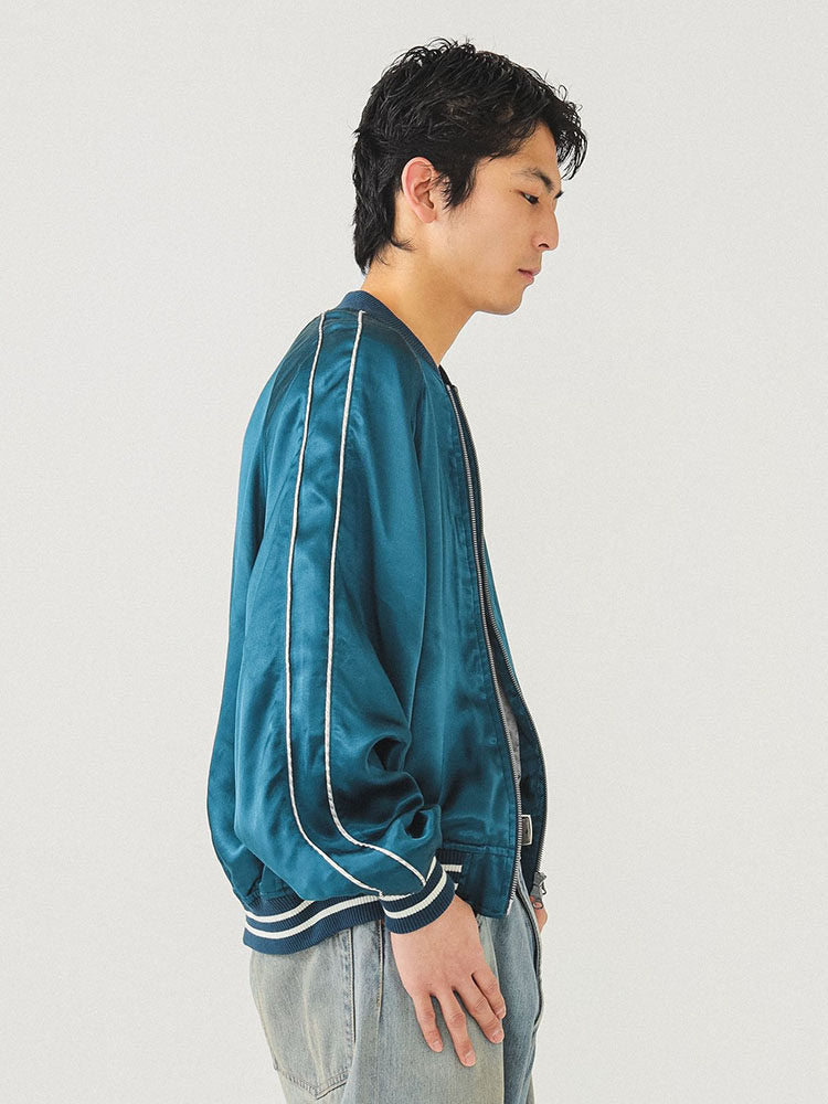 Super popular hit! BMS album recommends the silky silk baseball collar Sukajan Yokosuka jacket