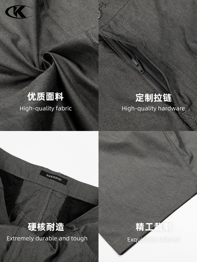 11KN American retro cotton scimitar cargo pants for men and women with a loose sense of design and casual slimming wide-leg silhouette trousers
