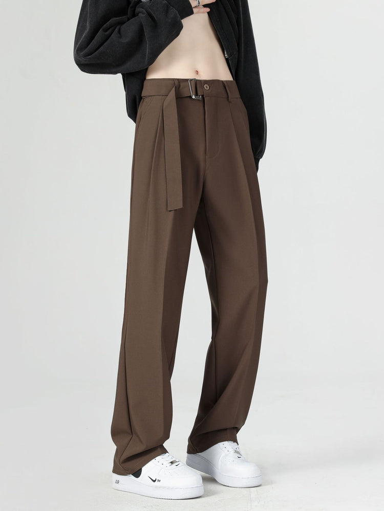Spring and summer men's slacks men's straight loose men's trousers, high-quality trend, drape, anti-wrinkle suit pants men