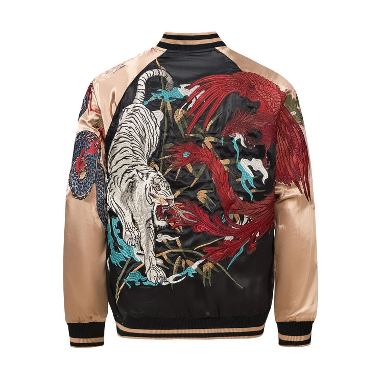 New national tide second-generation four mythical beasts Yokosuka dragon embroidered jacket jacket men's and women's Suzaku Basalt Tiger baseball uniform