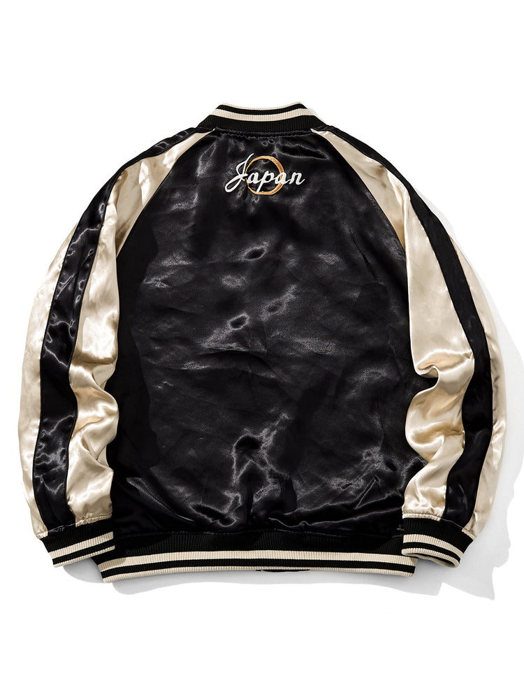 Huaxia Junpin Chinese style national tide heavy industry double-sided jacket men's casual embroidery dragon baseball uniform jacket S007
