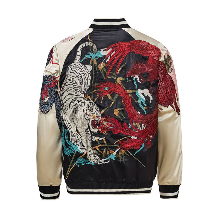 New national tide second-generation four mythical beasts Yokosuka dragon embroidered jacket jacket men's and women's Suzaku Basalt Tiger baseball uniform