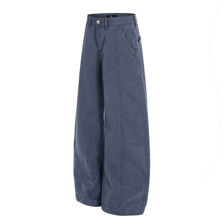 F9061 American High Street Unisex High-End Retro Craft Blue Design Men's Loose Casual Curved Knife Jeans