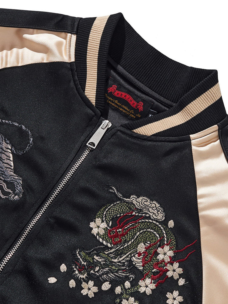 New heavy industry embroidered jacket, national tide mythical beast phoenix raglan sleeve baseball uniform men's and women's Yokosuka street jacket