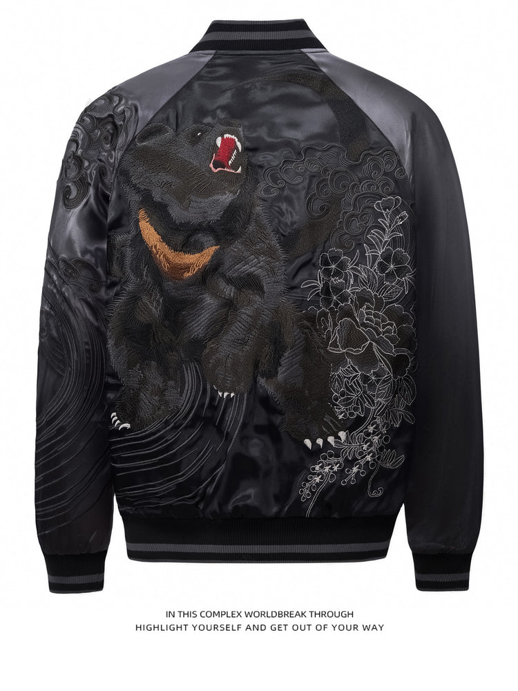 Heavy embroidered jackets, jackets, baseball uniforms, satin Yokosuka trendy brands