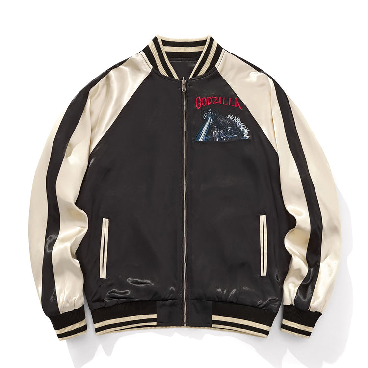 New Monster Anime Gesura Embroidered Jacket for Men, Top Yokosuka Embroidered Baseball Cartoon Cardigan