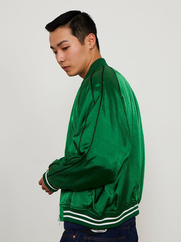 Super popular hit! BMS album recommends the silky silk baseball collar Sukajan Yokosuka jacket