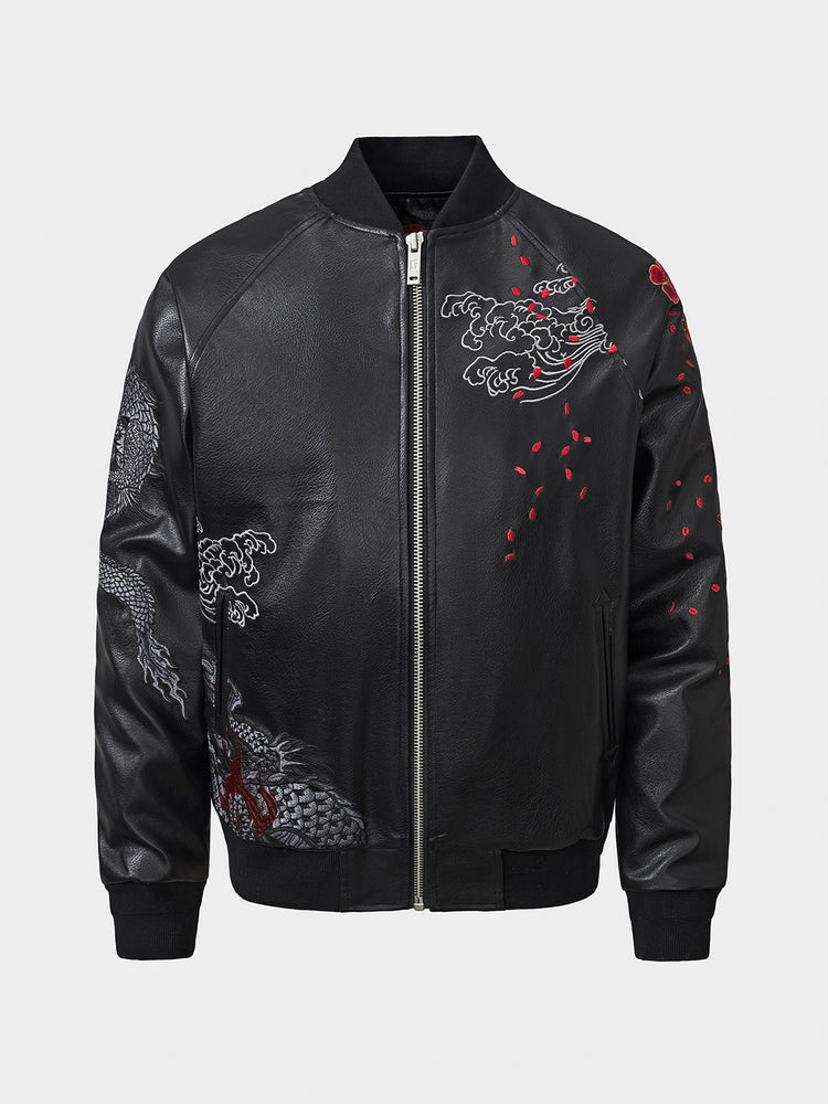 Huaxia Junpin Chinese Style Guochao Heavy Industry Thickened Padded Jacket Guochao Dragon Embroidered Baseball Jacket B100