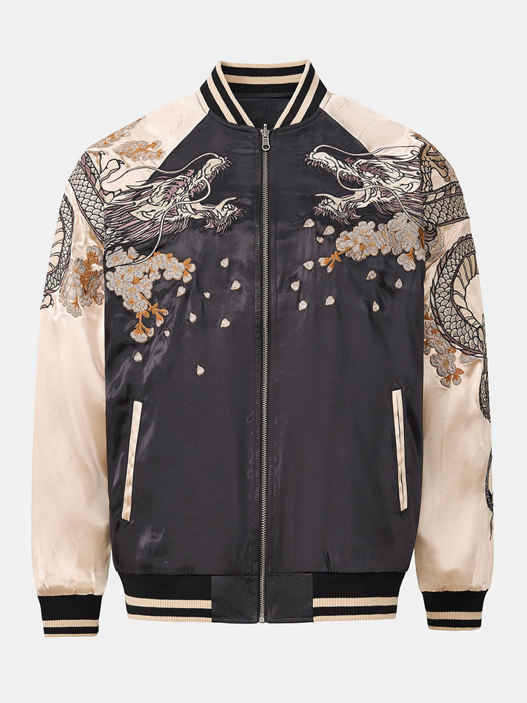 Huaxia Junpin Chinese style national tide heavy industry jacket national tide casual embroidery flying dragon phoenix Chengxiang baseball uniform jacket