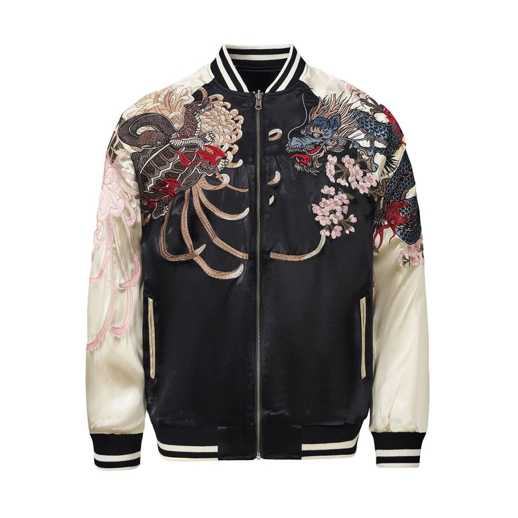 New national tide second-generation four mythical beasts Yokosuka dragon embroidered jacket jacket men's and women's Suzaku Basalt Tiger baseball uniform