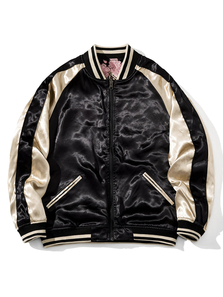 Huaxia Junpin Chinese style national tide heavy industry double-sided jacket men's casual embroidery dragon baseball uniform jacket S007