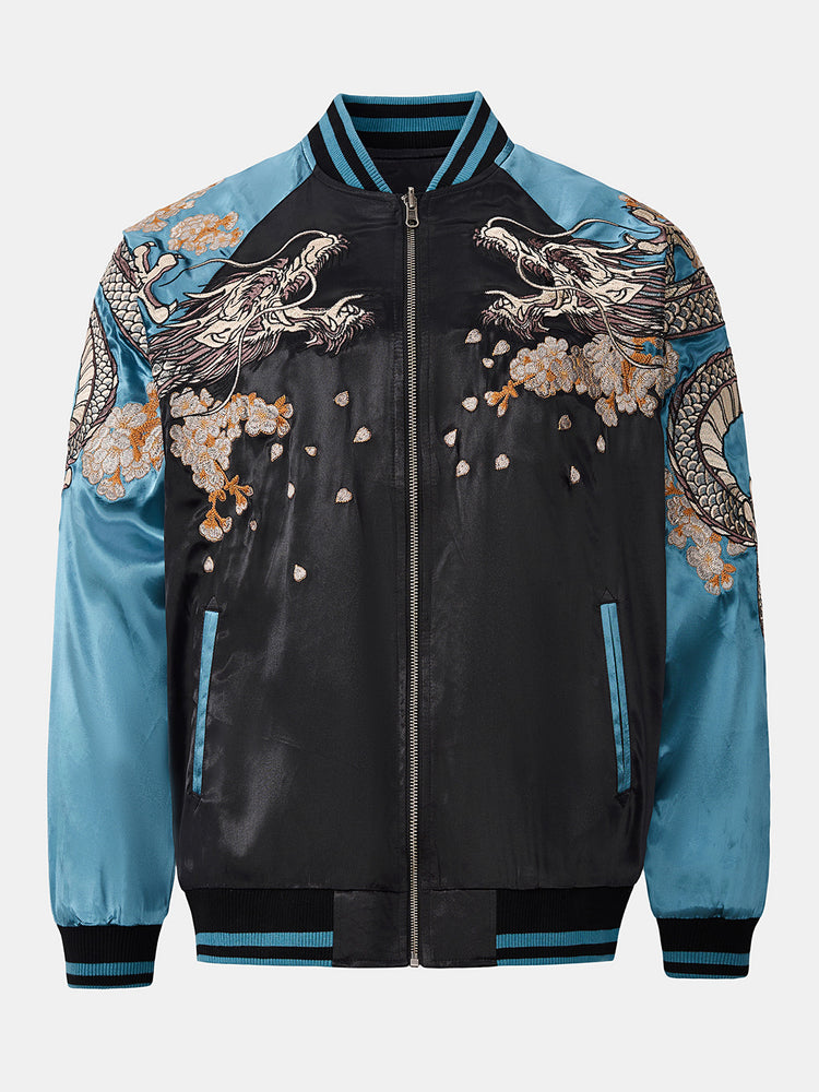 Huaxia Junpin Chinese style national tide heavy industry jacket national tide casual embroidery flying dragon phoenix Chengxiang baseball uniform jacket