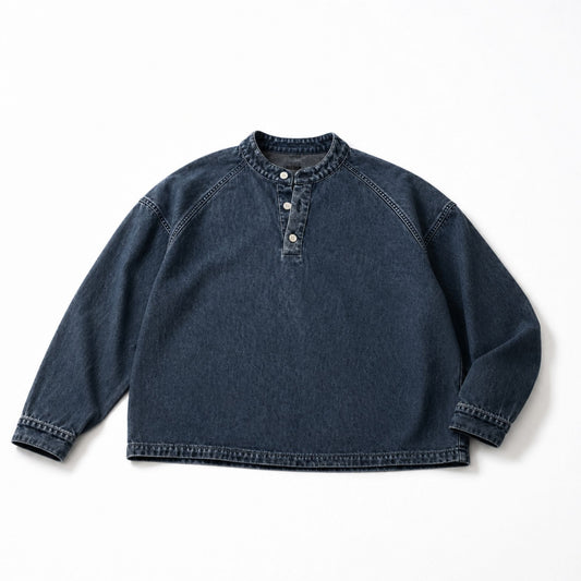 KIOKURA FADED HENLEY SWEATSHIRT